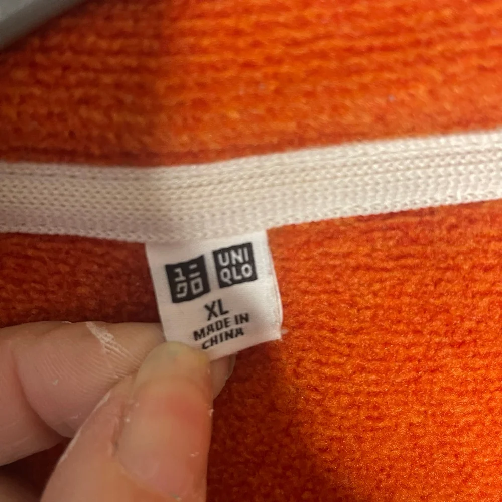 Uniqlo Women's Orange Full Zip Fleece Jacket XL - Picture 3 of 7
